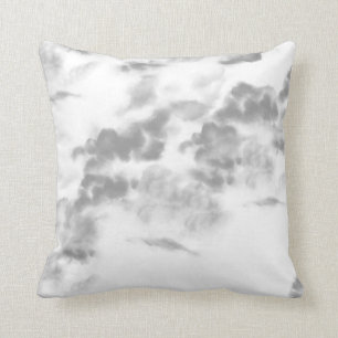 Black Grey White Modern Clouds Tie Dye Kussen