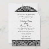 Black Grey White  Paisley Damask Weddings Kaart (Voorkant)
