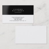 Black Grey White Trendy Plain Visitekaartje (Voorkant / Achterkant)
