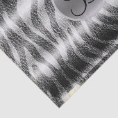 Black Grey Zebra Print Monogram Letter Initiaal Tissuepapier (Detail)
