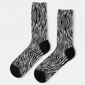 Black Grey Zebra Stripe Double Exposed Sokken (Links)