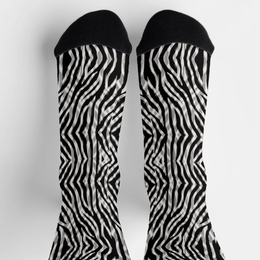 Black Grey Zebra Stripe Double Exposed Sokken (Top)