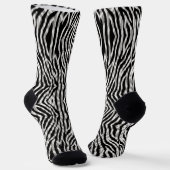Black Grey Zebra Stripe Double Exposed Sokken (Gebogen)