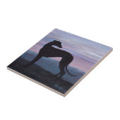 Black Greyhound Dog Art Silhouette Ceramic Tile Tegeltje (Zijkant)