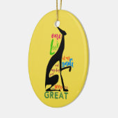 Black Greyhound Dog Silhouette Yellow Keramisch Ornament (Links)