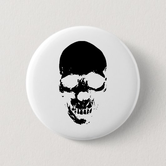 Black Grim Reaper Skull Ronde Button 5,7 Cm (Voorkant)