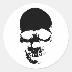 Black Grim Reaper Skull Ronde Sticker