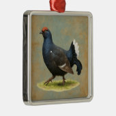 Black Grouse design Christmas tree decoration Metalen Ornament (Rechts)