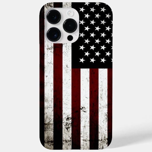 Black Grunge American Flag Case-Mate iPhone Case (Achterkant)