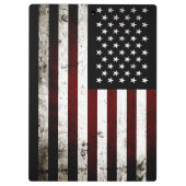 Black Grunge American Flag Klembord (Achterkant)