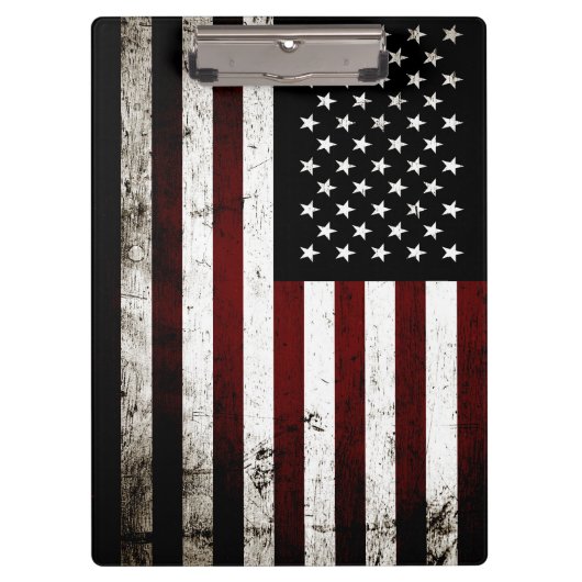 Black Grunge American Flag Klembord (Voorkant)