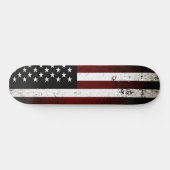 Black Grunge American Flag Skateboard (Horizontaal)
