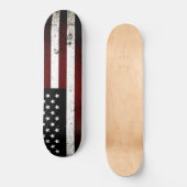 Black Grunge American Flag Skateboard (Voorkant)