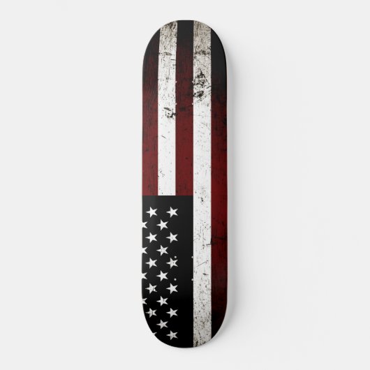 Black Grunge American Flag Skateboard (Voorkant)
