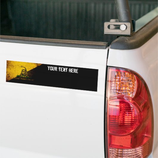 Black Grunge Anarcho Gadsden Flag Bumpersticker (Op Truck)