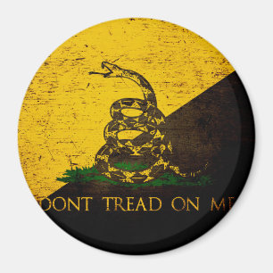 Black Grunge Anarcho Gadsden Flag Magneet