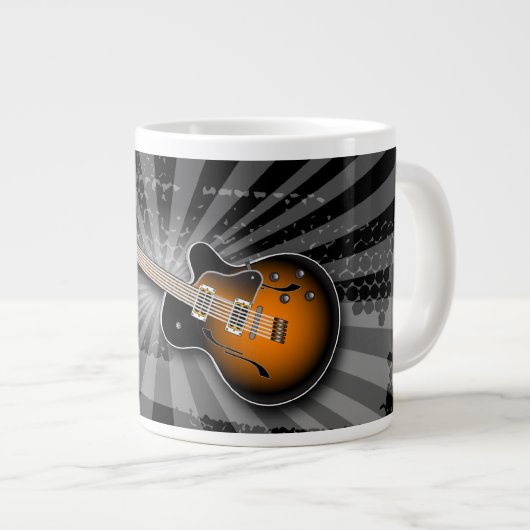 Black Grunge Burst Guitar Spécialité Mug (Devant droit)