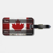 Black Grunge Canada Flag Bagagelabel (Achterkant horizontaal)