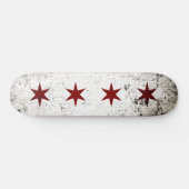 Black Grunge Chicago Flag Skateboard (Horizontaal)