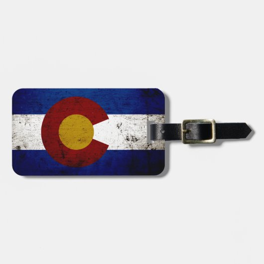 Black Grunge Colorado State Flag Bagagelabel (Voorkant horizontaal)