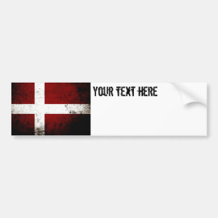 Black Grunge Denmark Flag Bumpersticker