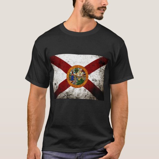 Black Grunge Florida State Flag T-shirt (Voorkant)