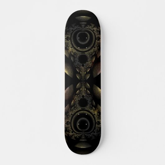 Black Grunge Fractal Skateboard Deck (Devant)