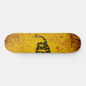 Black Grunge Gadsden Flag Skateboard (Horizontaal)