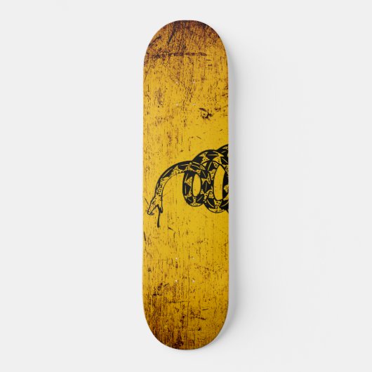 Black Grunge Gadsden Flag Skateboard (Voorkant)
