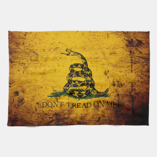 Black Grunge Gadsden Flag Theedoek