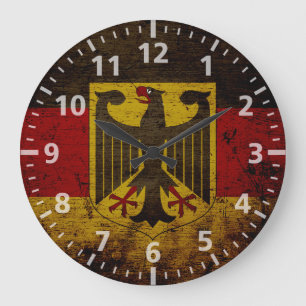 Black Grunge Germany Flag Grote Klok