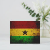 Black Grunge Ghana Flag Briefkaart (Staand voorkant)