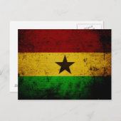 Black Grunge Ghana Flag Briefkaart (Voorkant / Achterkant)