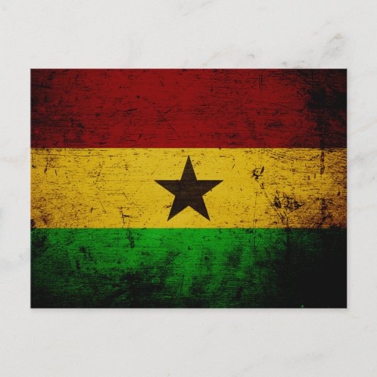 Black Grunge Ghana Flag Briefkaart (Voorkant)