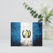 Black Grunge Guatemala Flag Briefkaart (Staand voorkant)