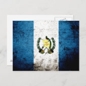 Black Grunge Guatemala Flag Briefkaart (Voorkant / Achterkant)