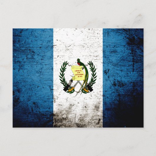 Black Grunge Guatemala Flag Briefkaart (Voorkant)