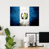 Black Grunge Guatemala Flag Poster (Thuiskantoor)