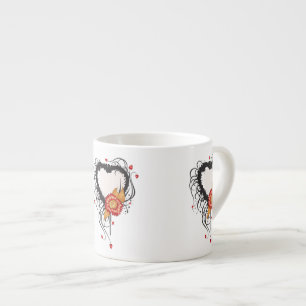 Black Grunge Heart Zonnebloem Espresso Kop