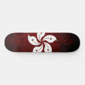 Black Grunge Hong Kong Flag Skateboard (Horizontaal)