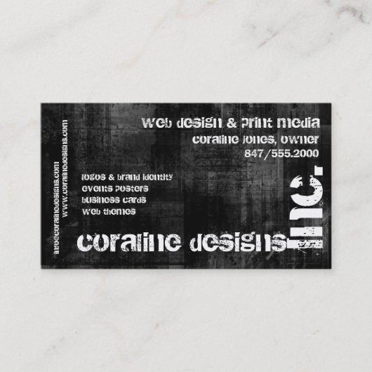 black grunge, Inc carte de visite (Devant)