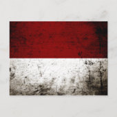 Black Grunge Indonesia Flag Briefkaart (Voorkant)
