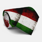 Black Grunge Italy Flag Stropdas (Opgerold)