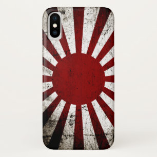 Black Grunge Japan Rising Sun Flag iPhone X Hoesje