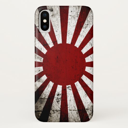 Black Grunge Japan Rising Sun Flag Case-Mate iPhone Case (Achterkant)