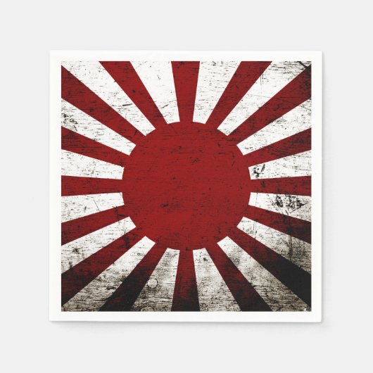 Black Grunge Japan Rising Sun Flag Servetten (Voorkant)