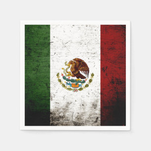 Black Grunge Mexico Flag Servetten