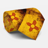 Black Grunge New Mexico State Flag Stropdas (Opgerold)