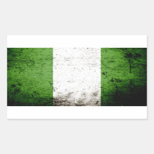 Black Grunge Nigeria Flag Rechthoekige Sticker