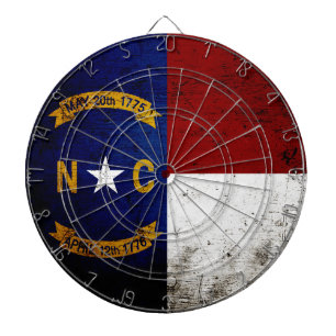 Black Grunge North Carolina State Flag Dartbord